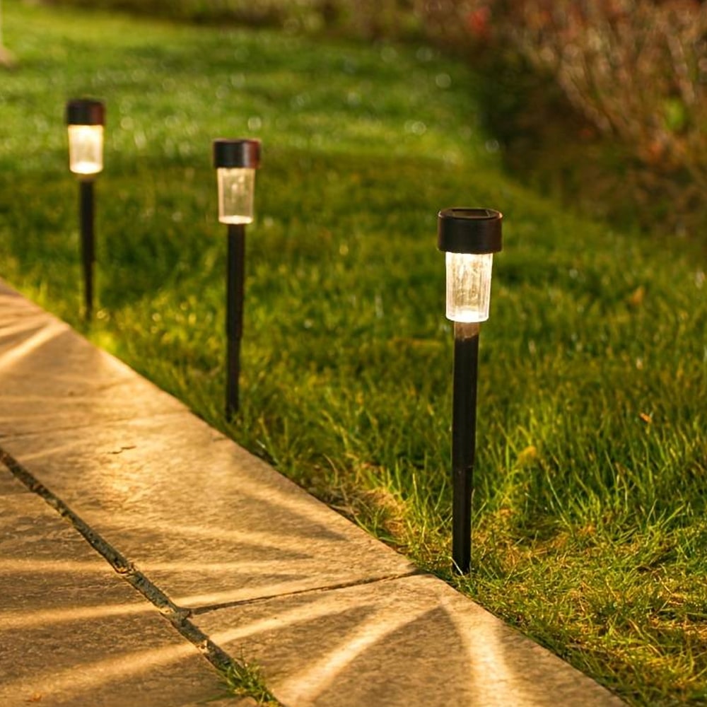 LED Solcelle Lamper udendørs på spyd - Sorte 10 stk.