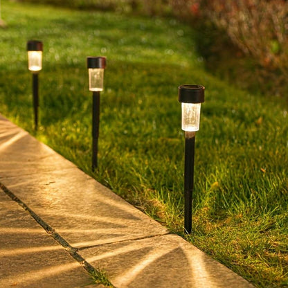 LED Solcelle Lamper udendørs på spyd - Sorte 10 stk.