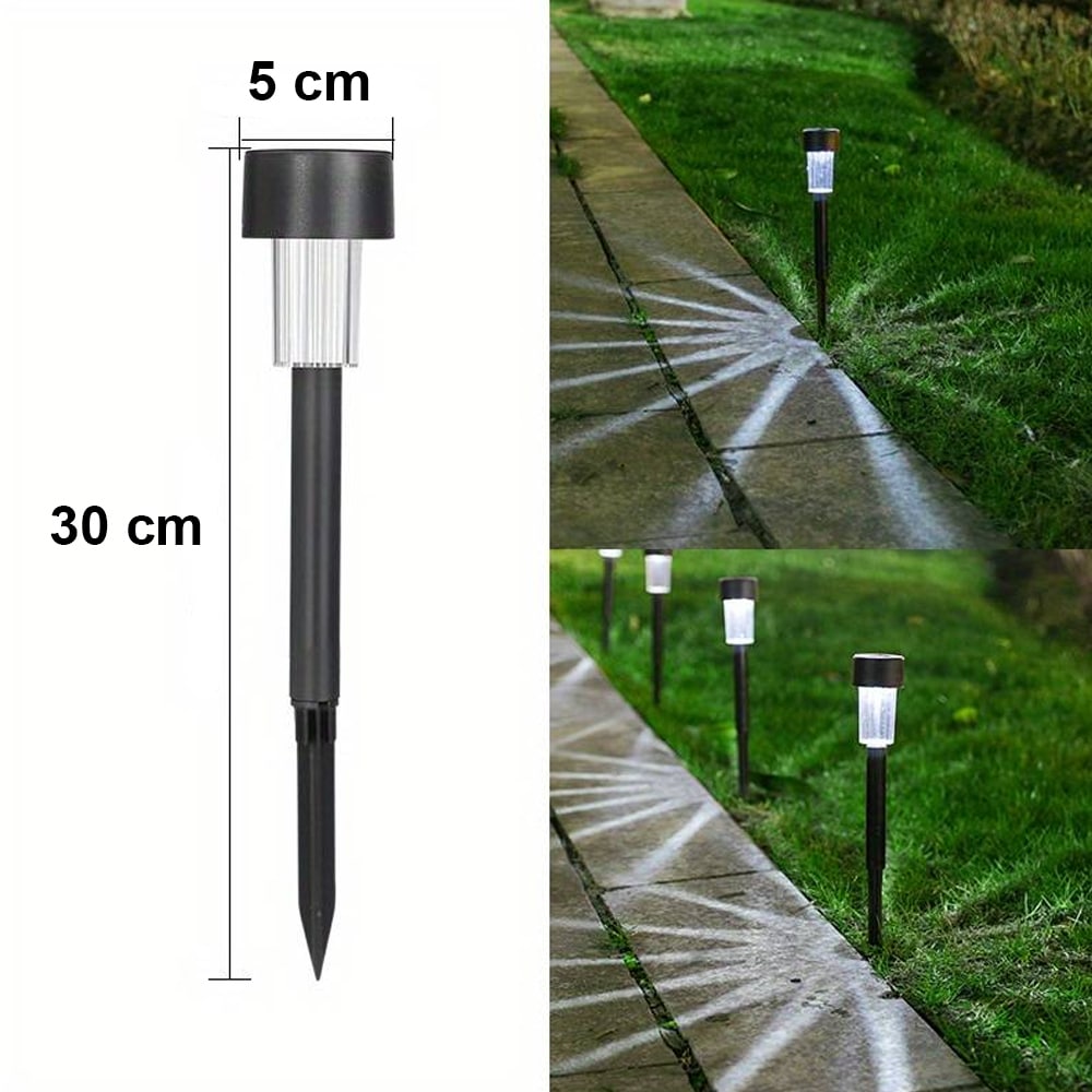 LED Solcelle Lamper udendørs på spyd - Sorte 10 stk.