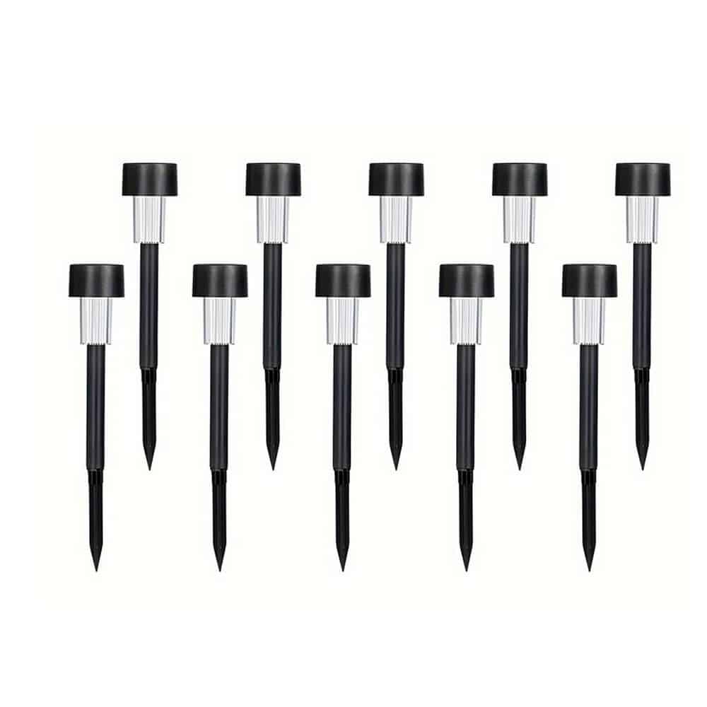 LED Solcelle Lamper udendørs på spyd - Sorte 10 stk.