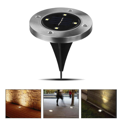 Solcelle LED spot til haven med spyd (4 stk.)