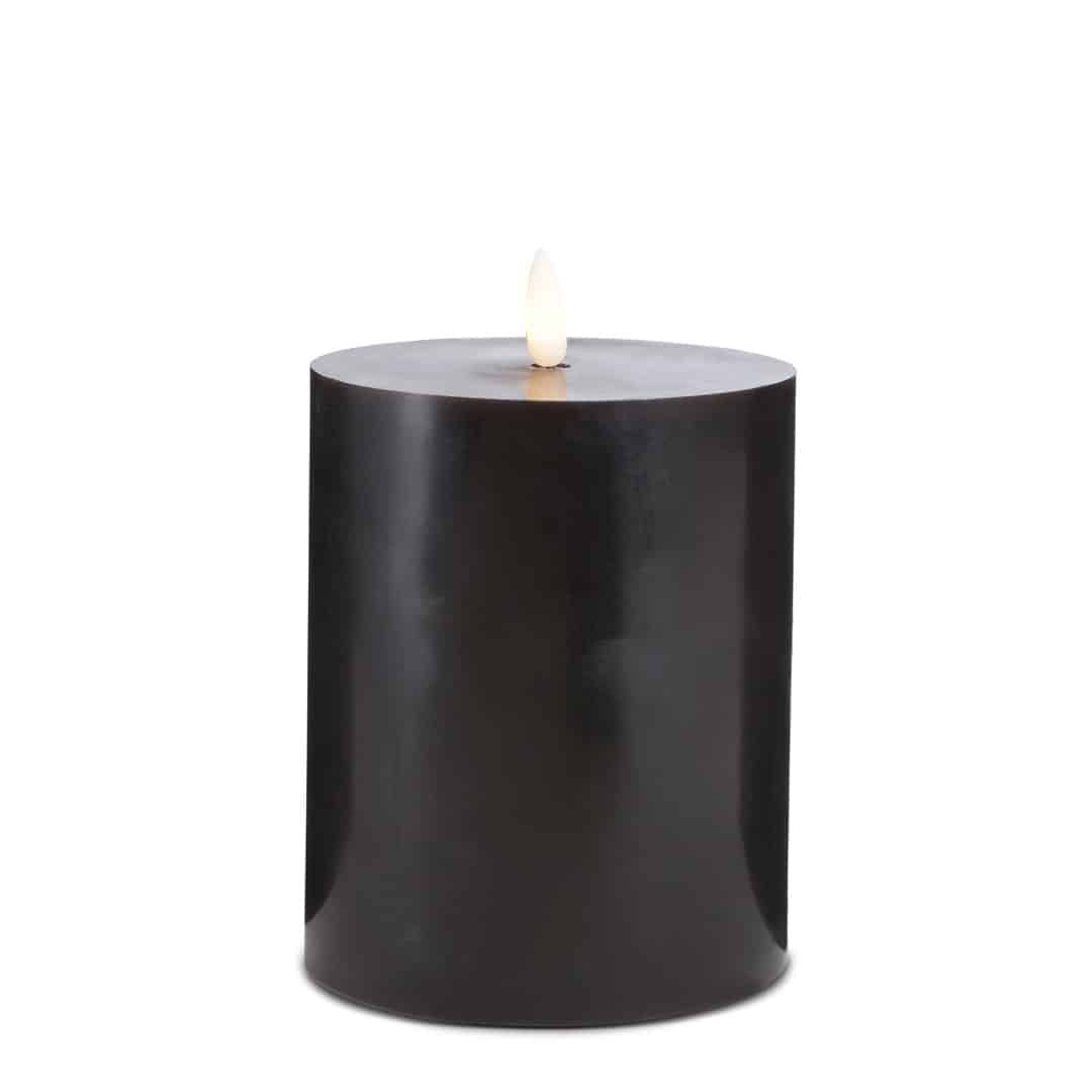 LED Stearinlys - 1 stk. - ø10 x 15 cm - m/3D flamme - (flere farver)