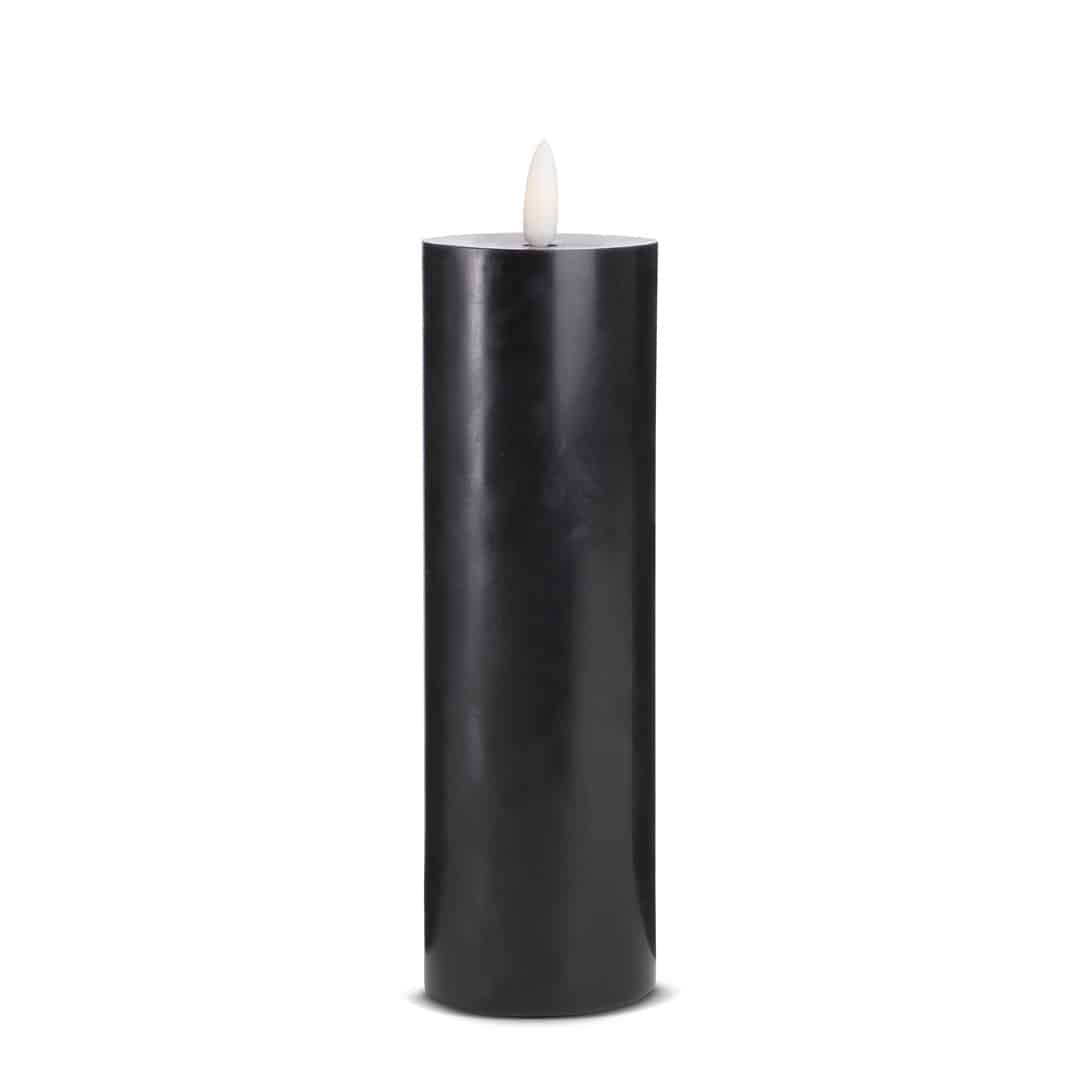 LED Stearinlys - 1 stk. - ø5,5 x 20 cm - m/3D flamme - (flere farver)