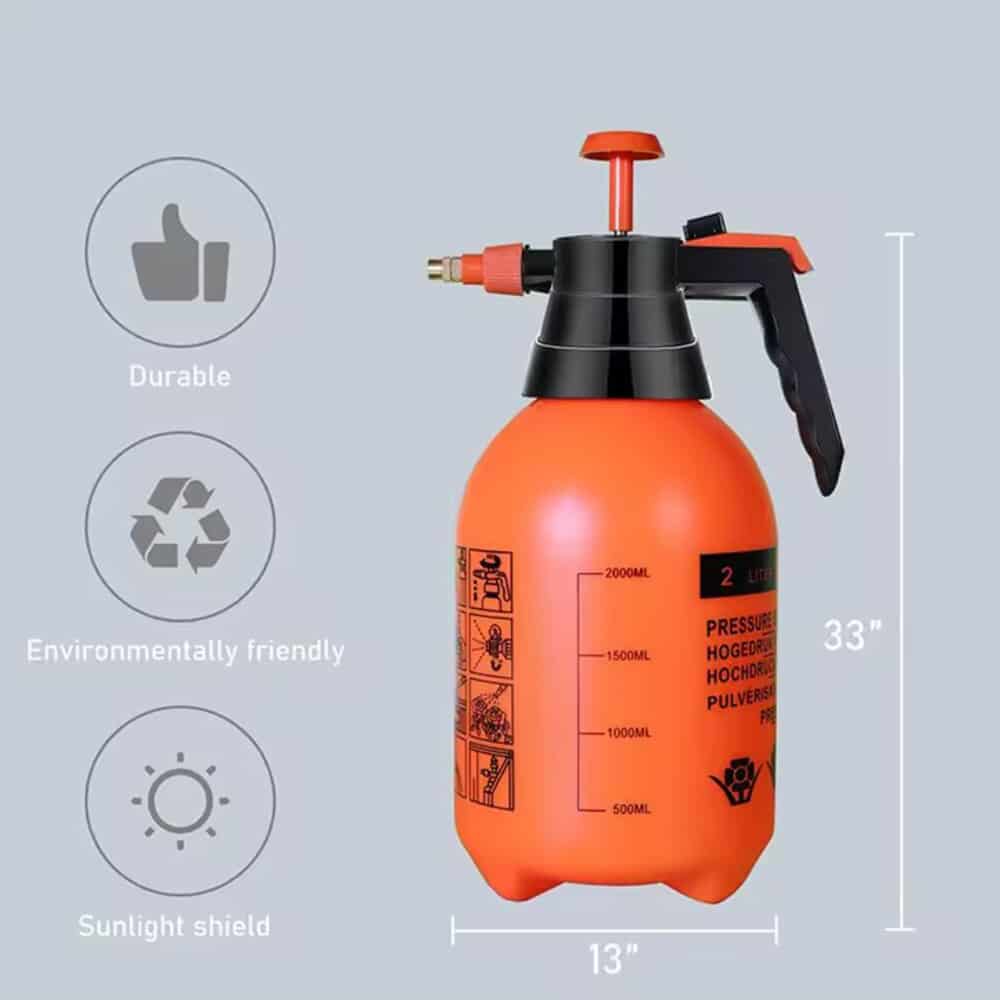 Tryksprøjte 2 liter med pumpe - orange -