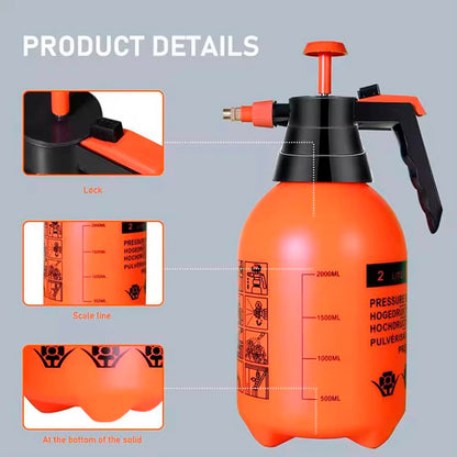 Tryksprøjte 2 liter med pumpe - orange -