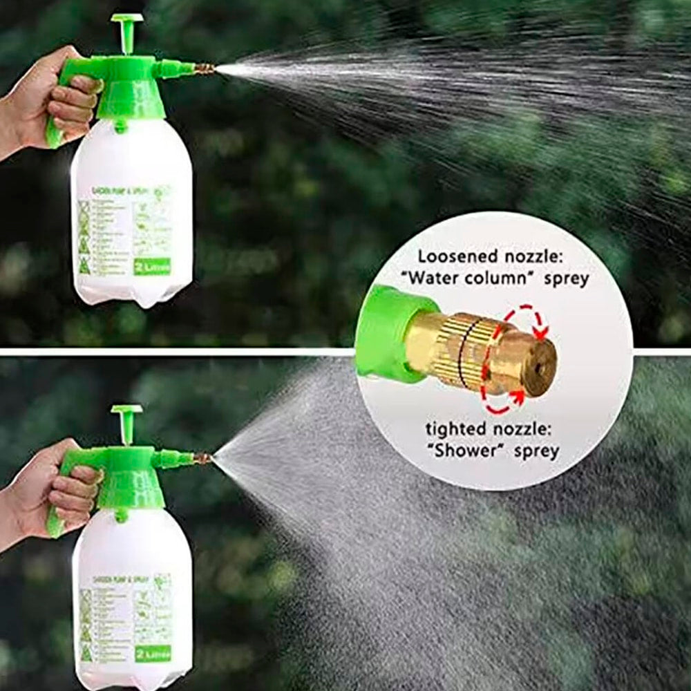 Tryksprøjte 2 liter med pumpe - grøn/hvid -