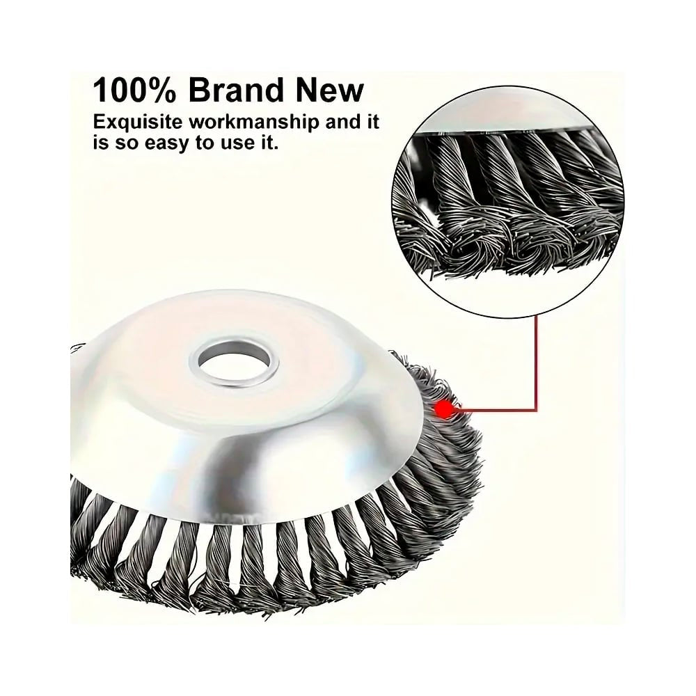 Effektiv stålbørste 6" eller 8" til ukrudtsfjernelse og polering