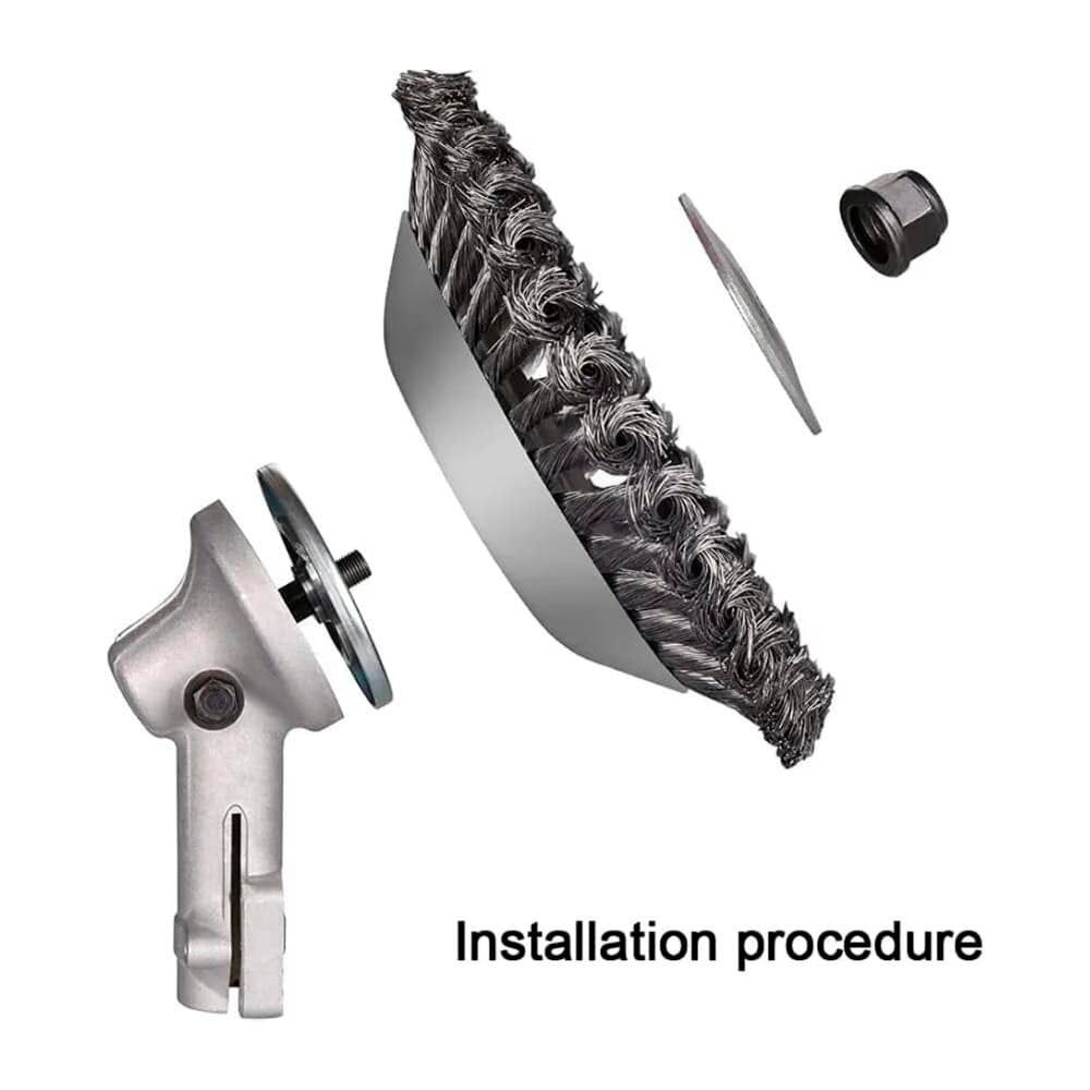 Effektiv stålbørste 6" eller 8" til ukrudtsfjernelse og polering