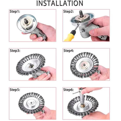 Effektiv stålbørste 6" eller 8" til ukrudtsfjernelse og polering