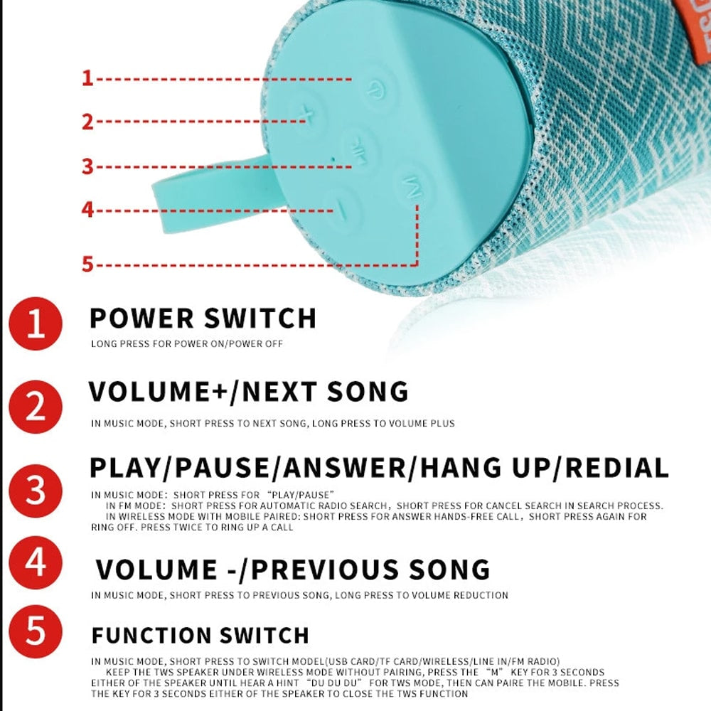 Bluetooth Højttaler 5W - m/FM radio - model TG-113A