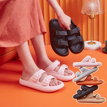Slippers / Tøfler m/Spænde - Bløde &amp; Skridsikre i flere flotte farver (kendt som Happy Flops)