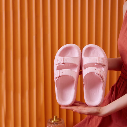 Slippers / Tøfler m/Spænde - Bløde &amp; Skridsikre i flere flotte farver (kendt som Happy Flops)
