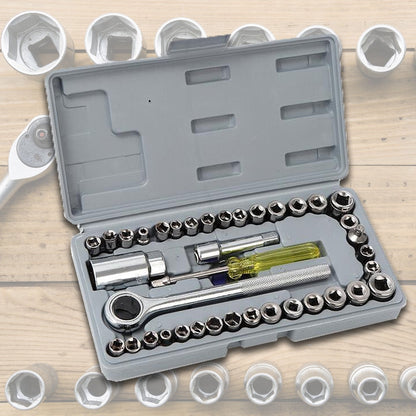 Topnøglesæt 1/4" - 40 dele