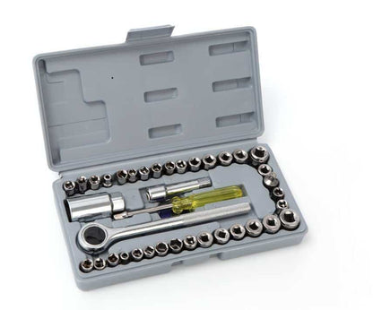 Topnøglesæt 1/4" - 40 dele