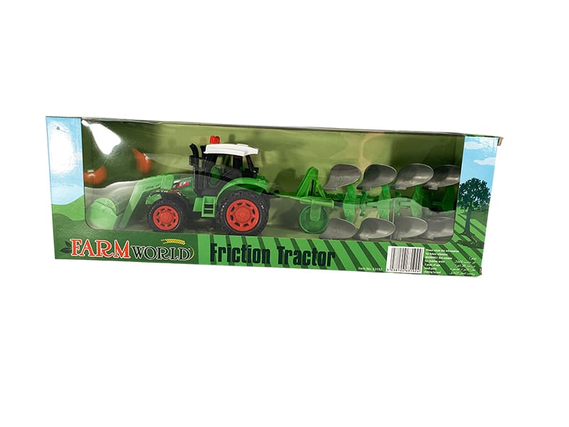 Traktor m/plov og frontlæsser - grøn eller rød fra Farmworld