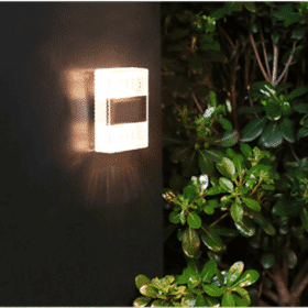 LED-solcelle væglampe (transparent), 4 stk.