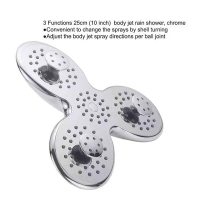 Bruse hoved - med 3 individuelle dyser og 3 strålefunktioner -