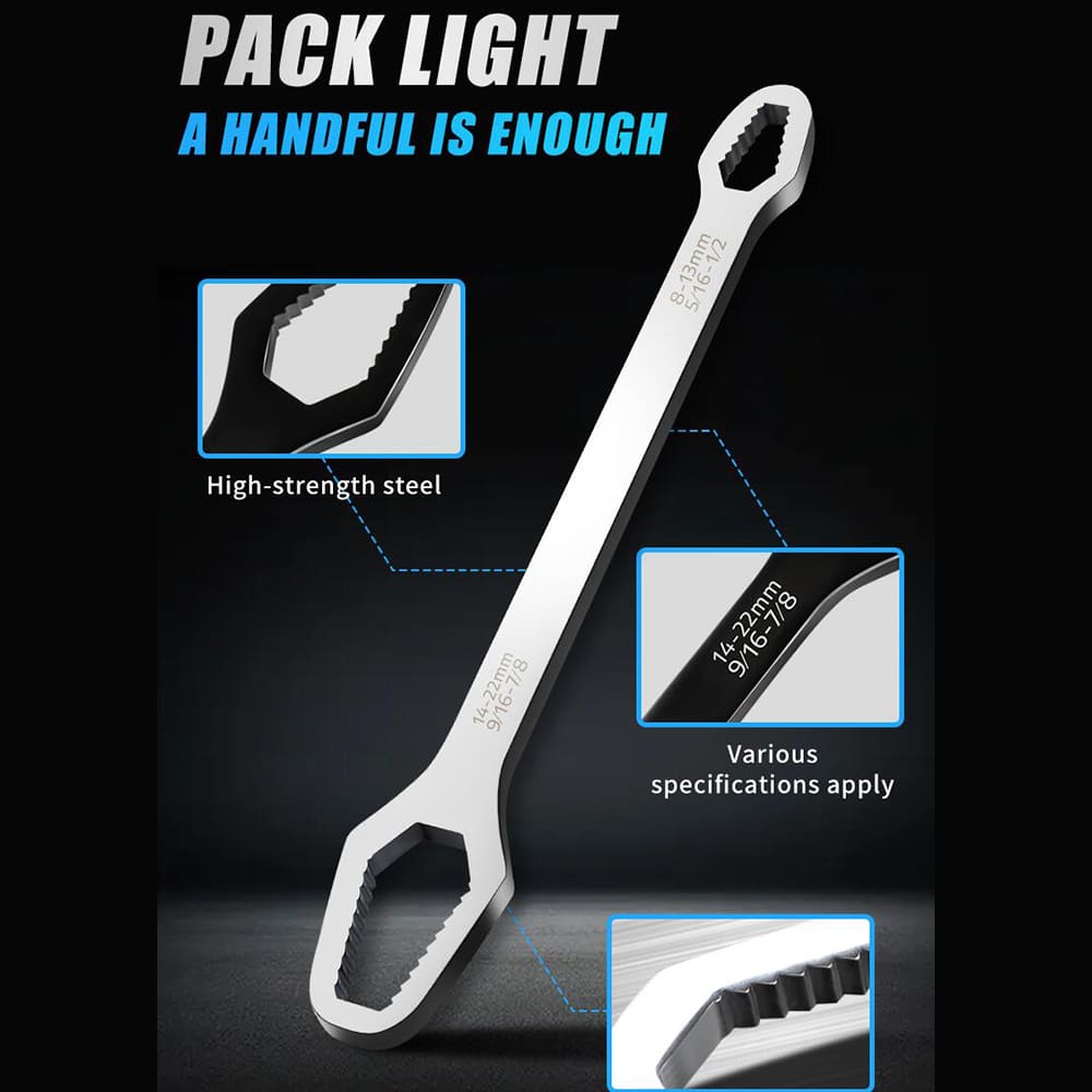 Justerbar 8-22 mm. universal skruenøgle