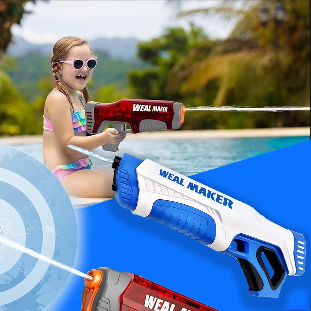Elektrisk Kraftfuld Vandpistol der selv suger vand op når den genlader