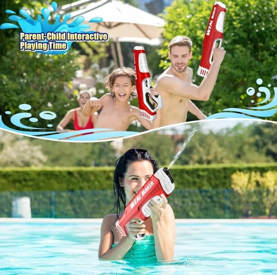 Elektrisk Kraftfuld Vandpistol der selv suger vand op når den genlader