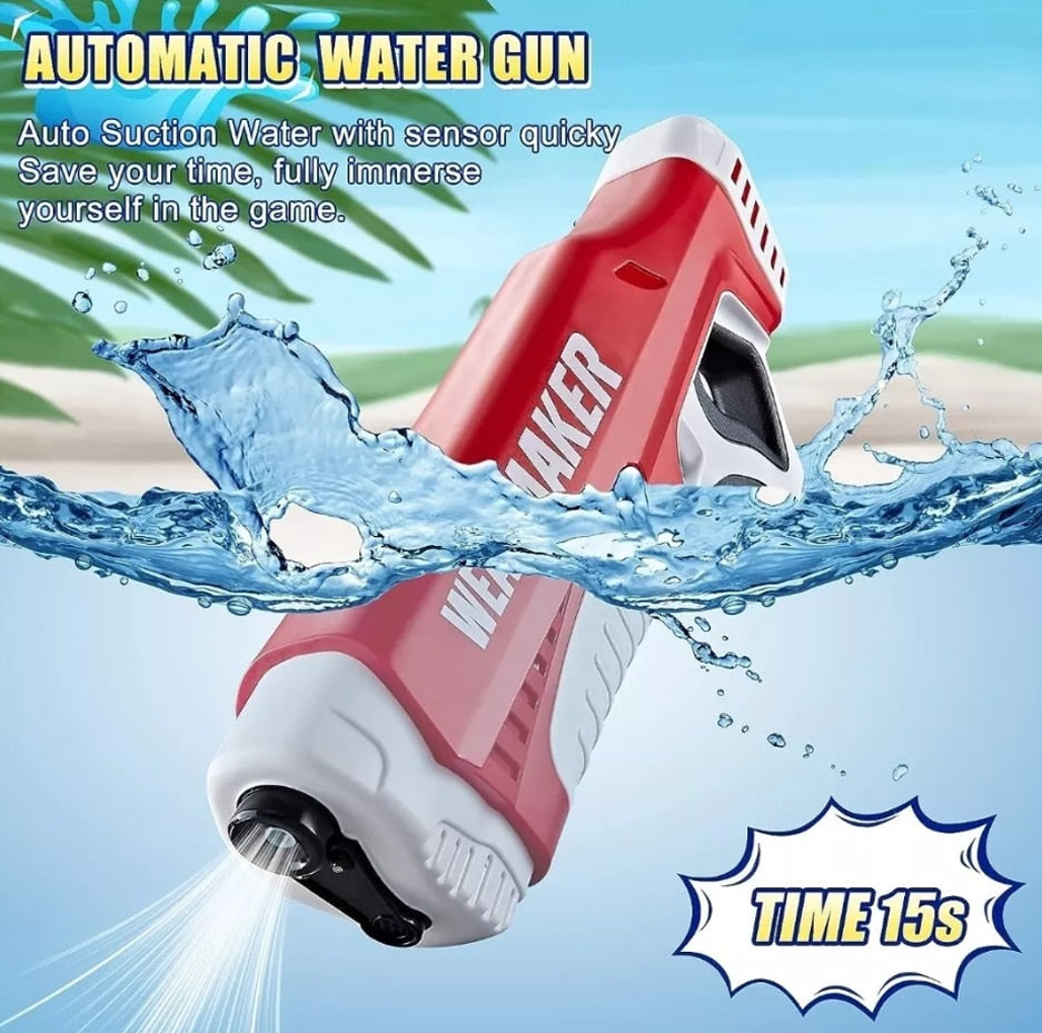 Elektrisk Kraftfuld Vandpistol der selv suger vand op når den genlader