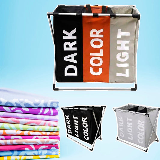 Vasketøjskurv tredelt (fås i flere farver)