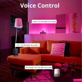 LED Strip lyskæde 5 meter med Bluetooth, Fjernbetjening og MusiksensorC