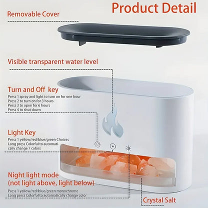 Vulkan Luftfugter & Aroma Diffuser 240 ml. med Krystalsalt