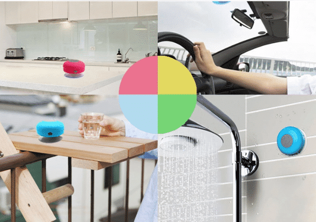 Vandtæt Bluetooth Højtaler med sugekop til badet m.v.