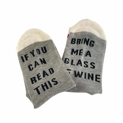 "Bring me a glass of wine" one-size strømper