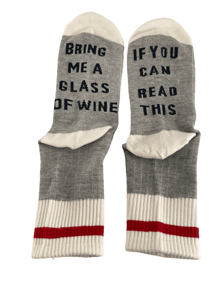 "Bring me a glass of wine" one-size strømper