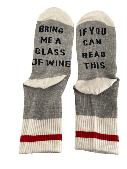 "Bring me a glass of wine" one-size strømper