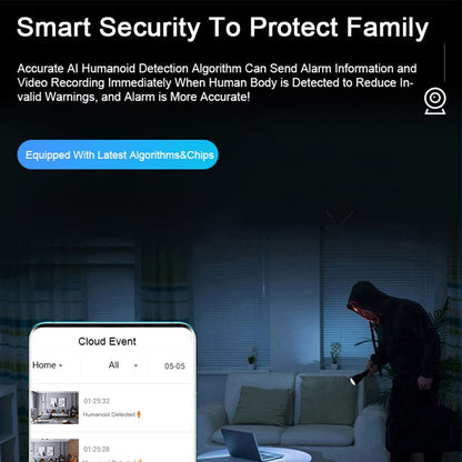 360° WiFi IP Kamera med Tilt Funktion, Nattesyn, Bevægelsesdetektion, 2-vejs Lyd og LED-Lys