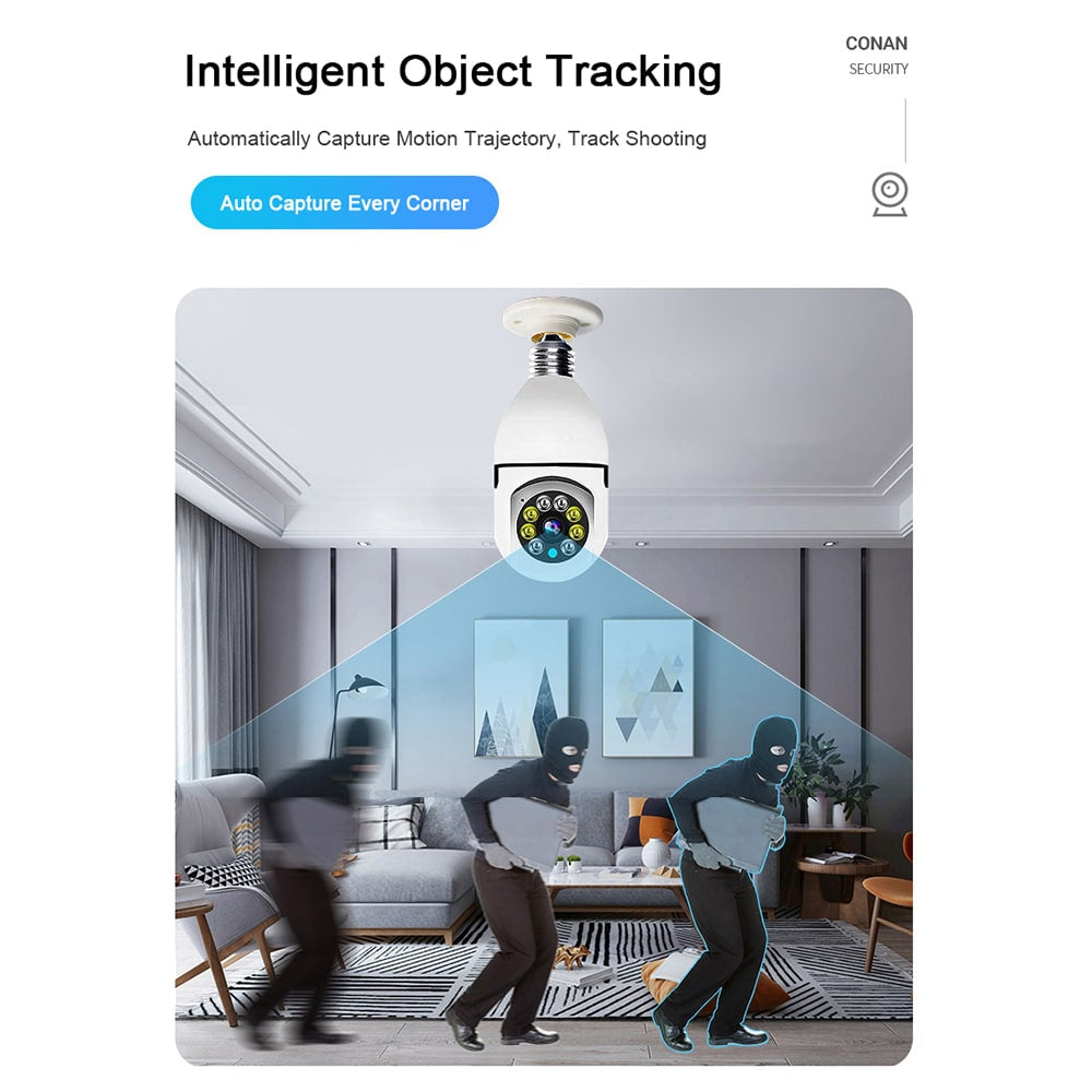 360° WiFi IP Kamera med Tilt Funktion, Nattesyn, Bevægelsesdetektion, 2-vejs Lyd og LED-Lys