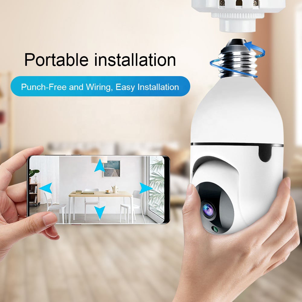 360° WiFi IP Kamera med Tilt Funktion, Nattesyn, Bevægelsesdetektion, 2-vejs Lyd og LED-Lys