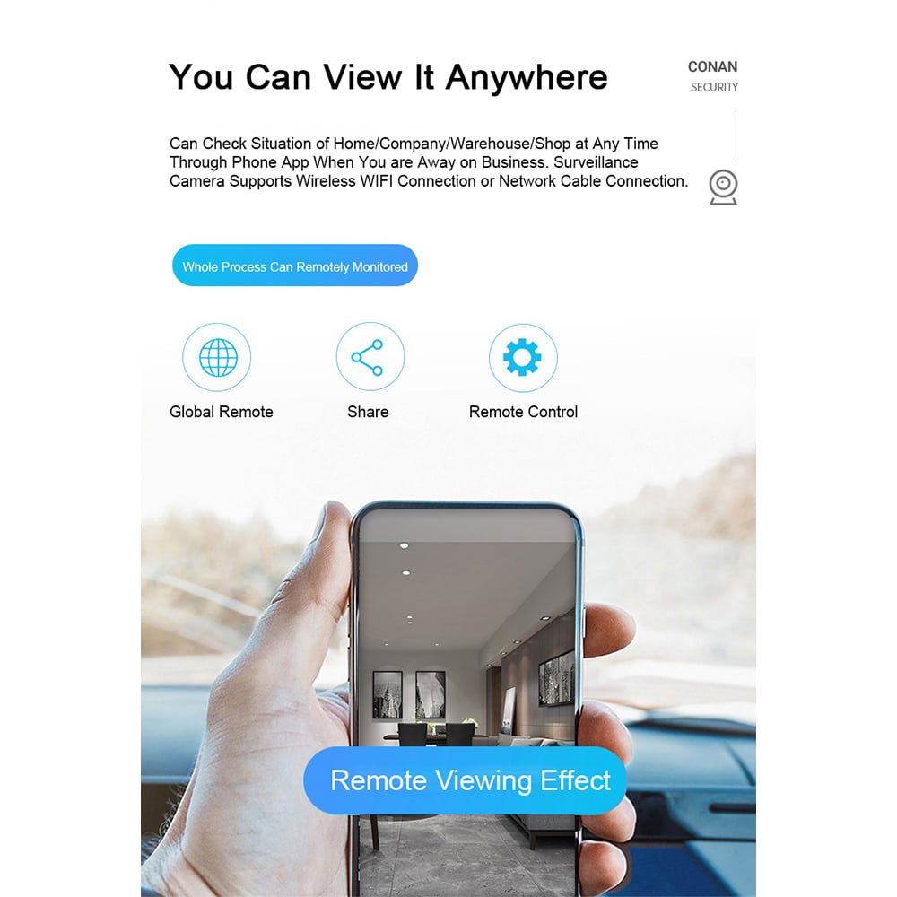360° WiFi IP Kamera med Tilt Funktion, Nattesyn, Bevægelsesdetektion, 2-vejs Lyd og LED-Lys