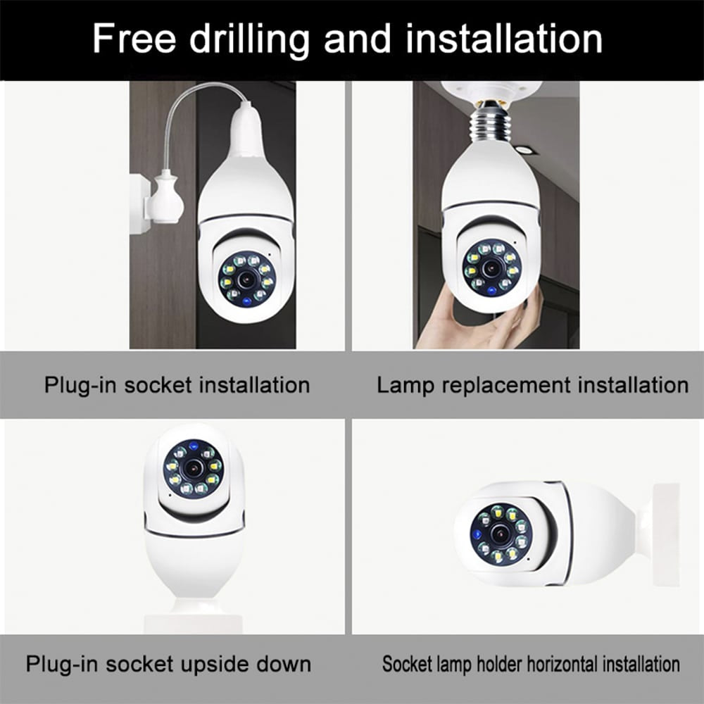 360° WiFi IP Kamera med Tilt Funktion, Nattesyn, Bevægelsesdetektion, 2-vejs Lyd og LED-Lys