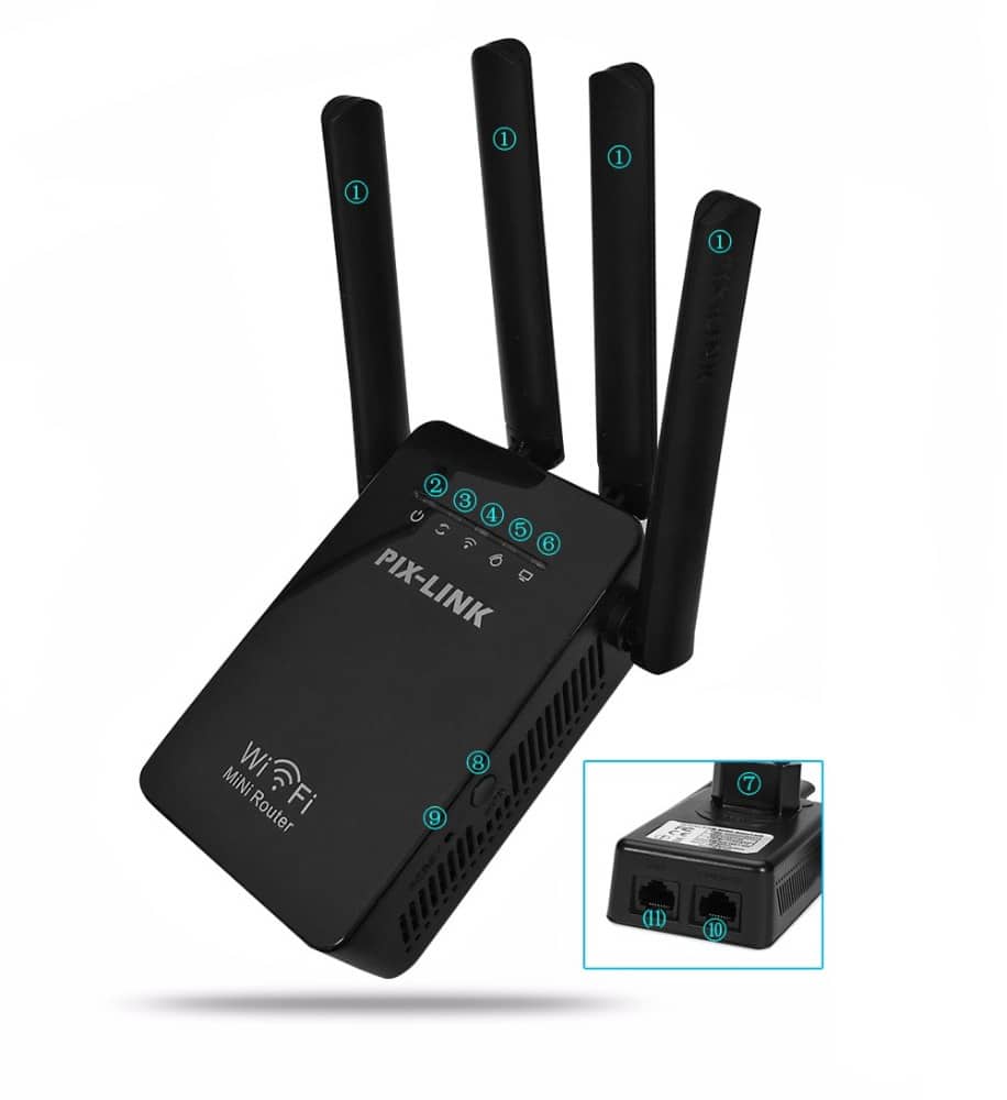 Wi-Fi Rækkeviddeforlænger (repeater/extender) 300Mbps - 2