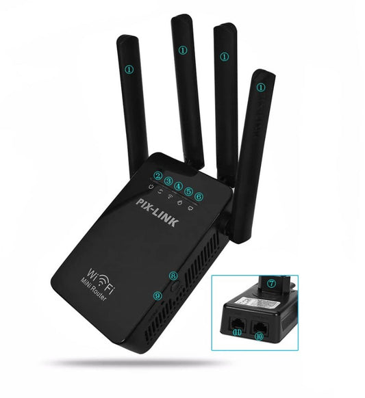 Wi-Fi Rækkeviddeforlænger (repeater/extender) 300Mbps - 2